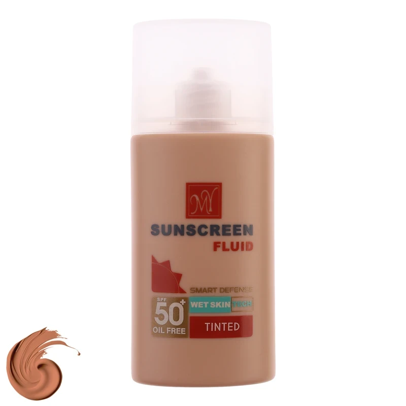 فلوئید ضد آفتاب رنگی مای SPF 50 مدل Smart Defense مناسب انواع پوست حجم 50 میلی‌ لیتر